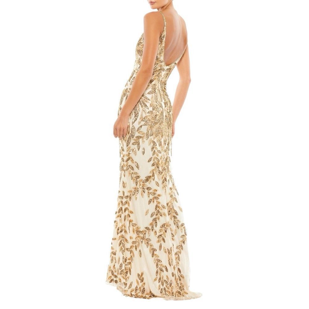 MAC DUGGAL Women’s Embellished Sequins Leaf Evening Gown in the Size 8 - Picture 4 of 11